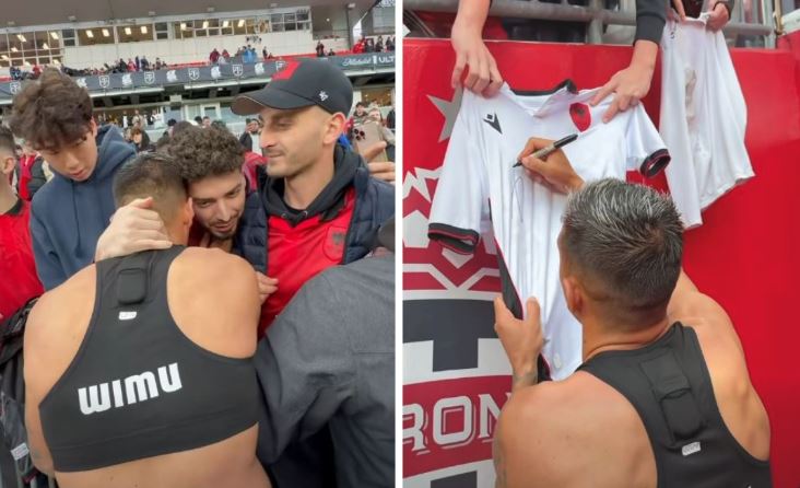 Skuadra e Austin shkruan shqip, shumë tifozë shqiptarë në tribuna për Myrto Uzunin